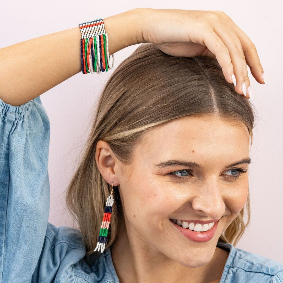 June Colorblock Fringe Earrings