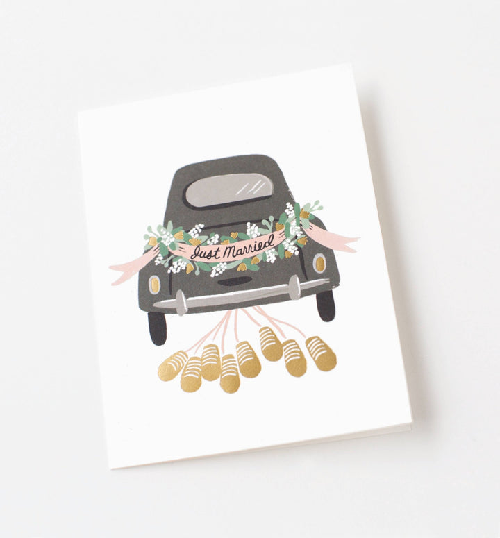 Just Married Getaway Greeting Card - Merry PigletsRifle Paper Co.