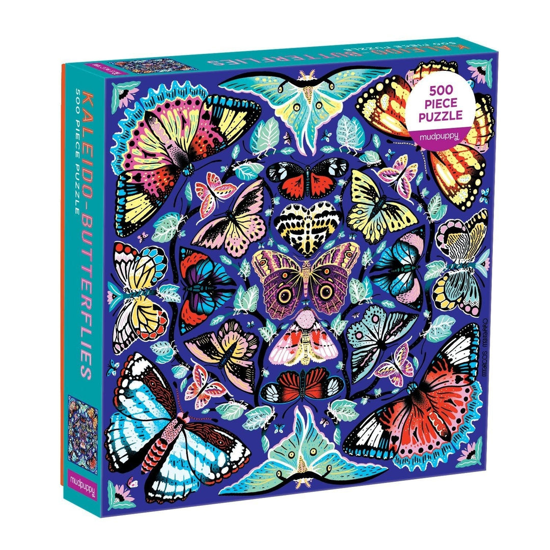 Kaleido Butterflies 500 Piece Puzzle - Merry PigletsMudpuppy
