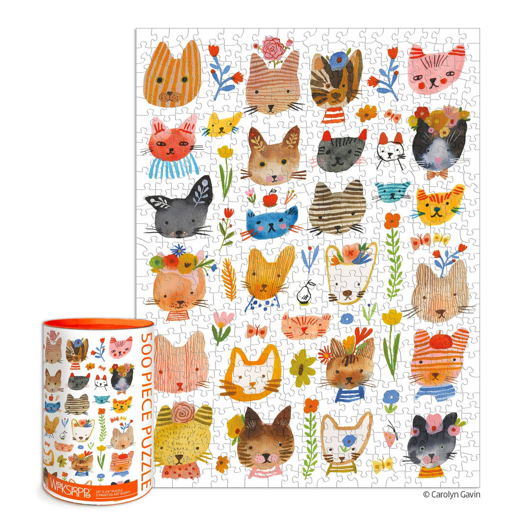 Kitty Parade 500 Piece Puzzle - Merry PigletsWerkShoppe