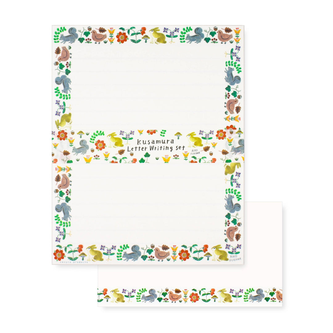 Kusamura Writing Set - Merry PigletsHer Winter Flowers