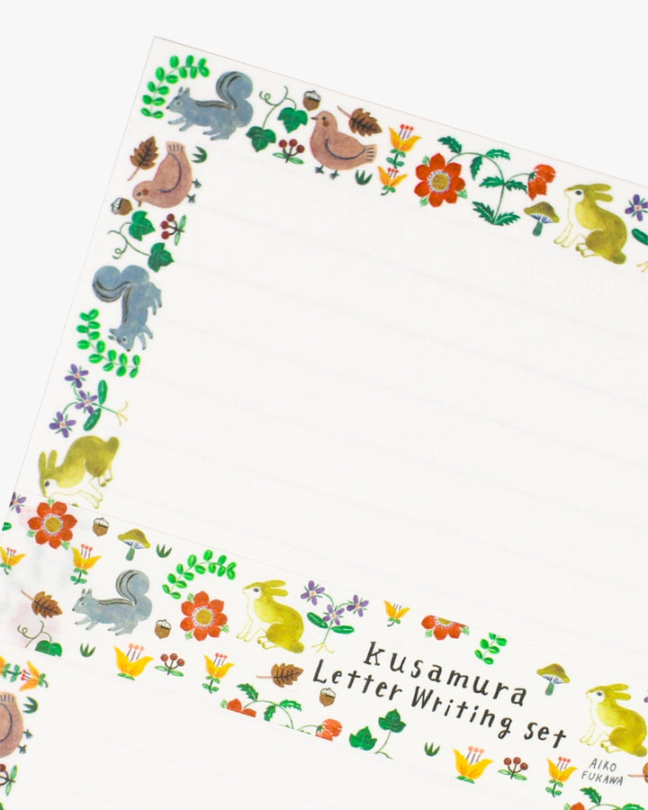 Kusamura Writing Set - Merry PigletsHer Winter Flowers