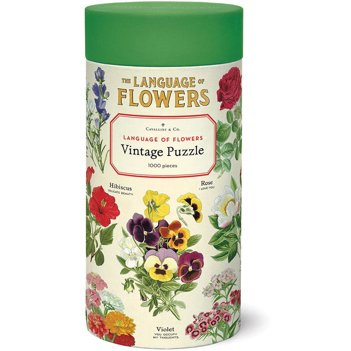Language of Flowers 1000 Piece Puzzle - Merry PigletsCavallini Papers & Co.