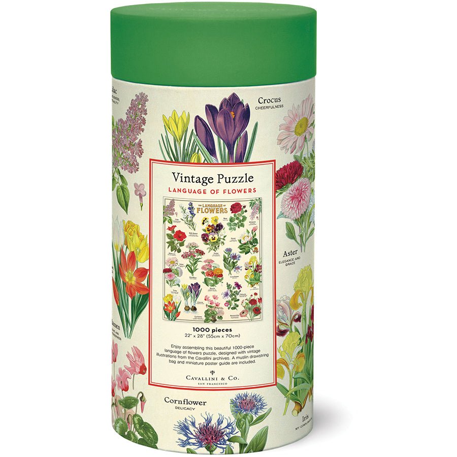 Language of Flowers 1000 Piece Puzzle - Merry PigletsCavallini Papers & Co.
