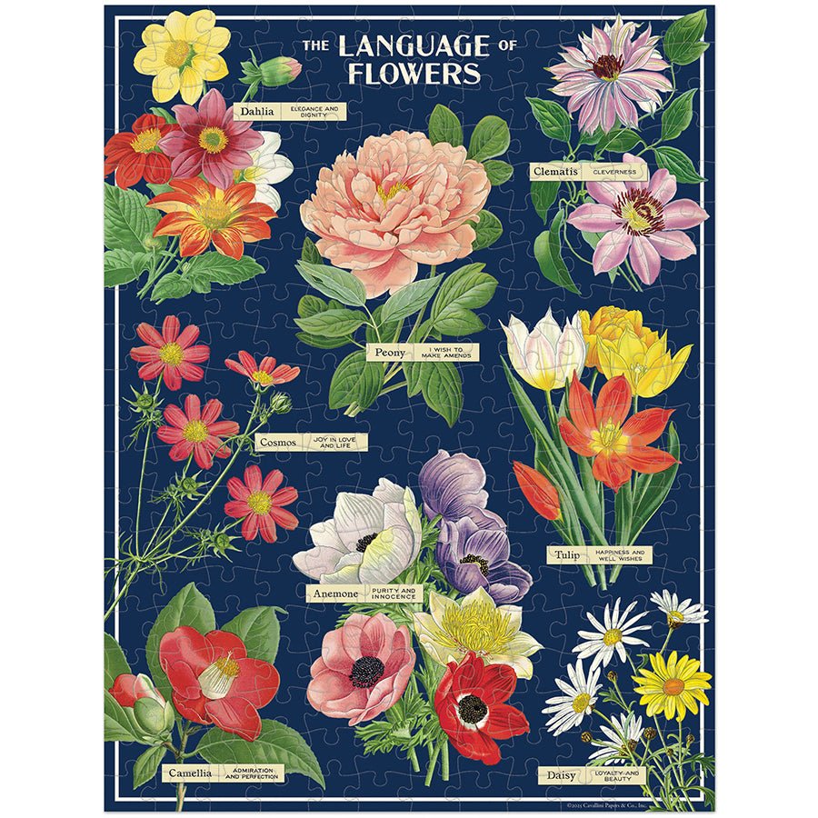 Language of Flowers Mini Puzzle - Merry PigletsCavallini Papers & Co.
