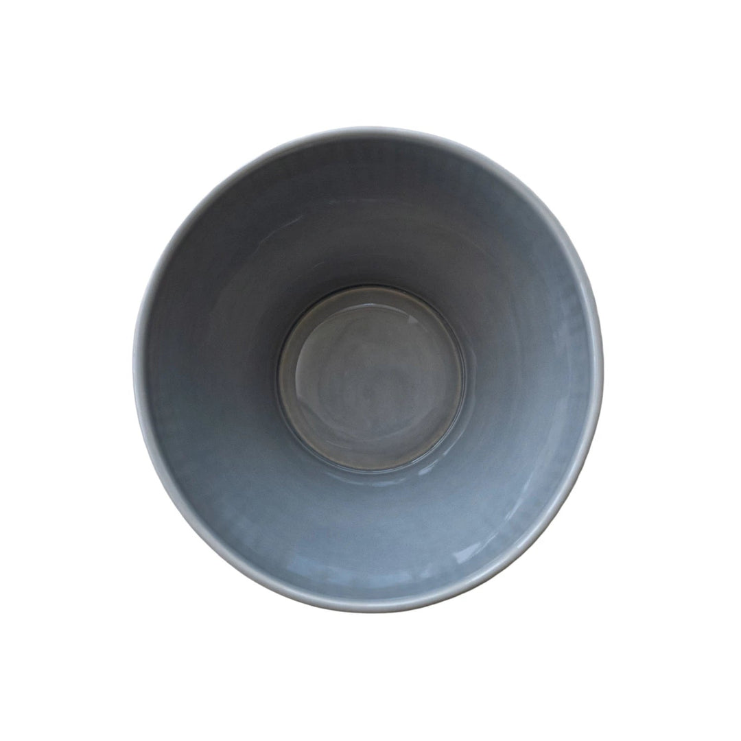 Large Blue Fluted Bowl - Merry PigletsCreative Co - Op