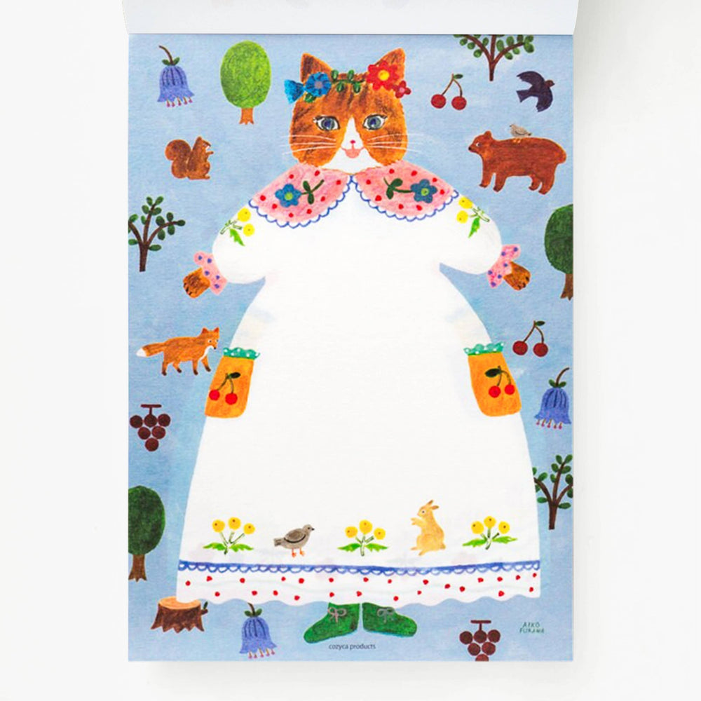 Large Cat Writing Pad - Merry PigletsHer Winter Flowers