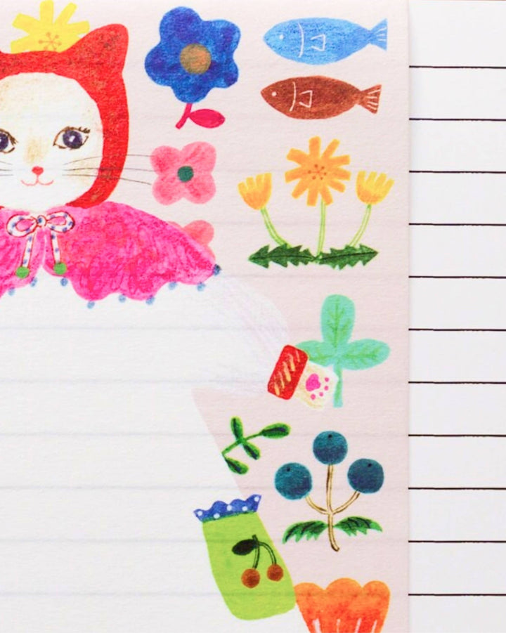 Large Cat Writing Pad - Merry PigletsHer Winter Flowers