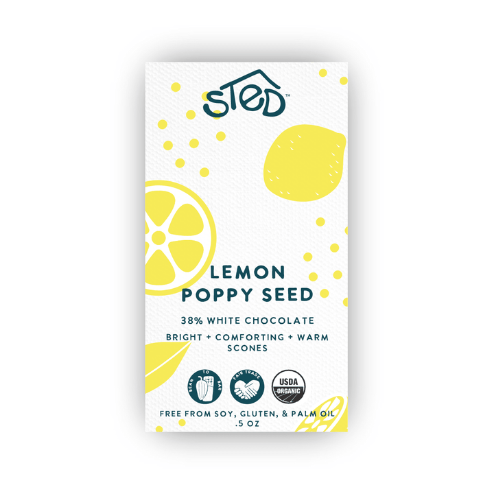 Lemon Poppy Seed Mini Chocolate Bar - Merry PigletsSted Foods