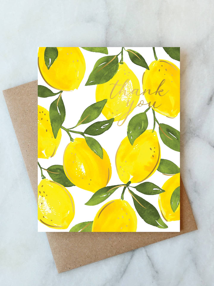 Lemon Thank You Greeting Card - Merry PigletsAbigail Jayne Design