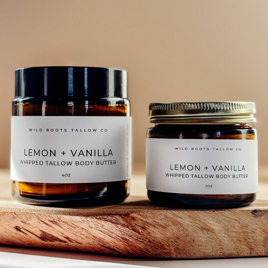 Lemon + Vanilla Tallow Body Butter - Merry PigletsWild Roots Tallow Co.