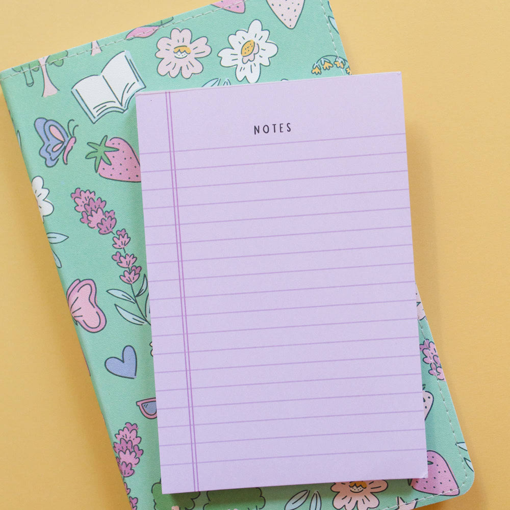 Lilac Notes Notepad - Merry PigletsPippi Post