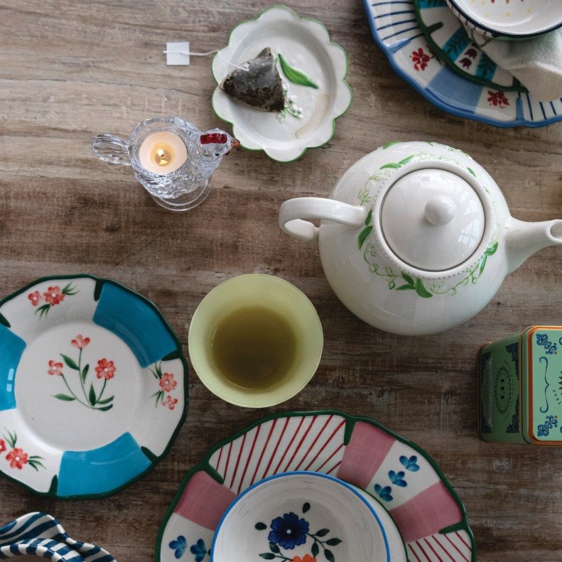 Lily of the Valley Scalloped Plate - Merry PigletsCreative Co-Op