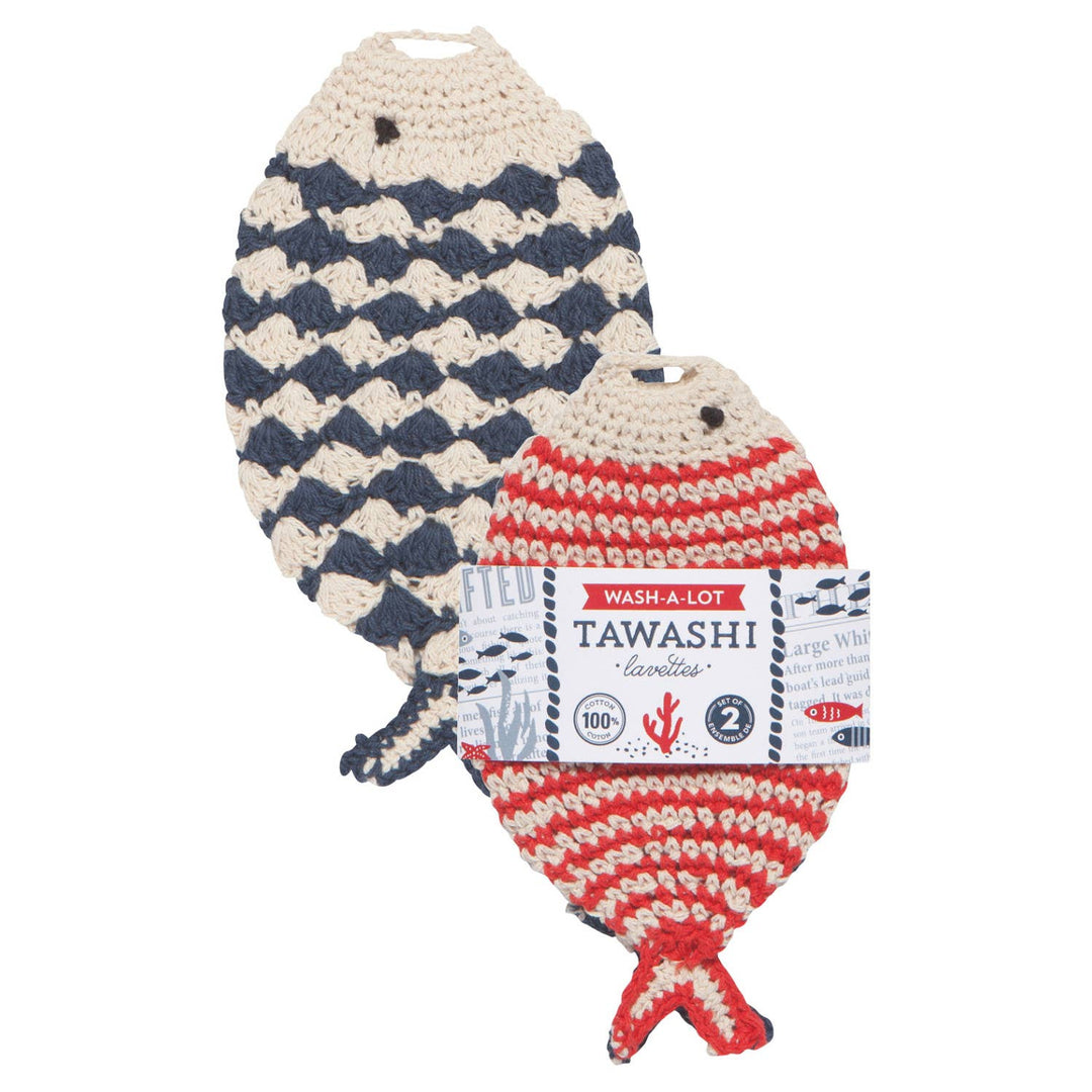 Little Fish Tawashi Crocheted Dishcloths - Merry PigletsNow Designs by Danica