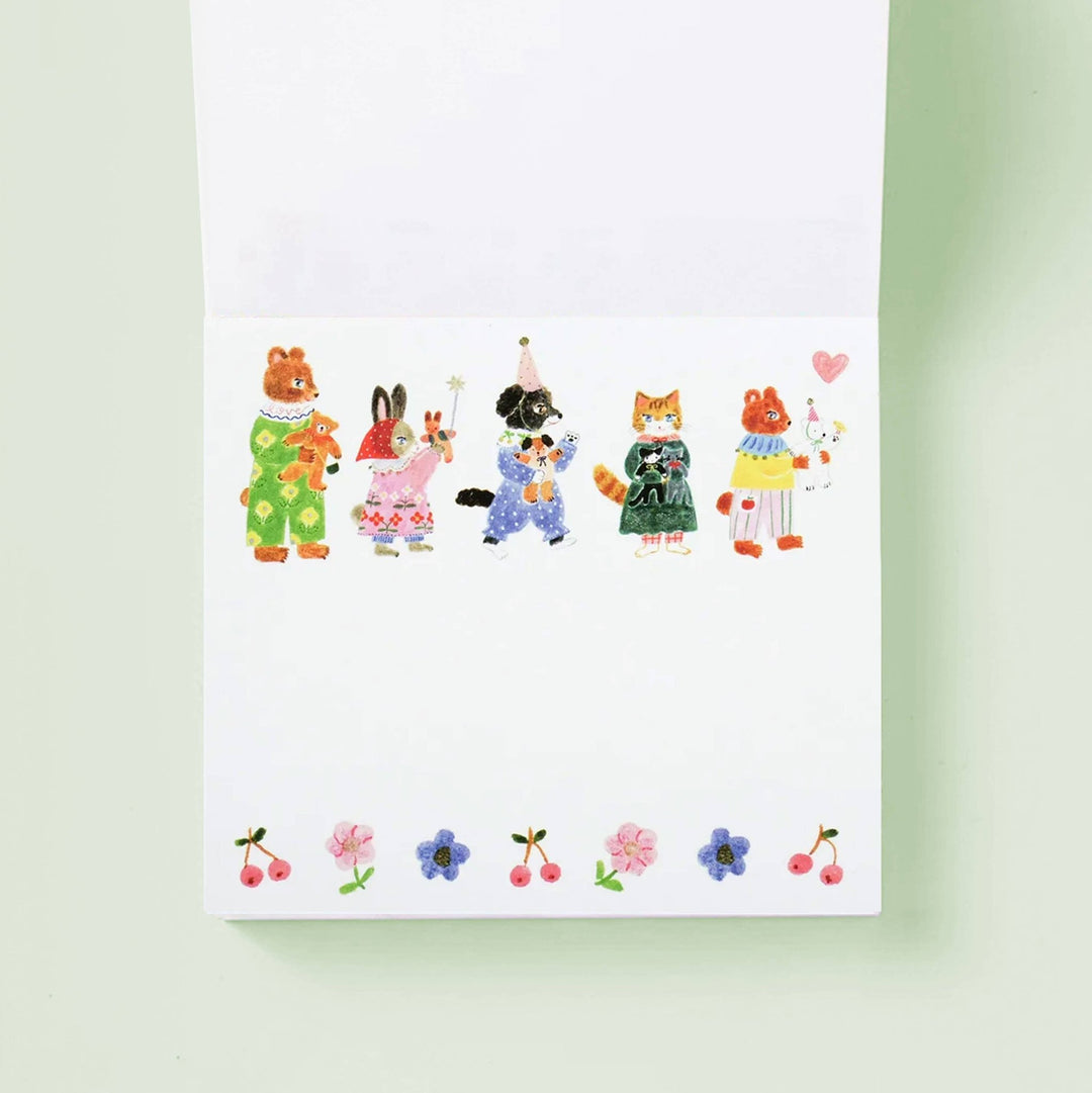 Little Fluffy Friends Block Memo Pad - Merry PigletsHer Winter Flowers