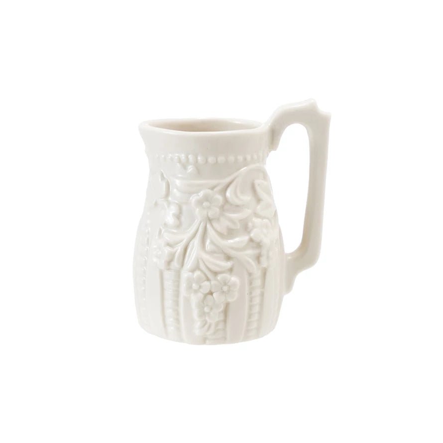 Little White Creamer - Merry PigletsCreative Co - Op