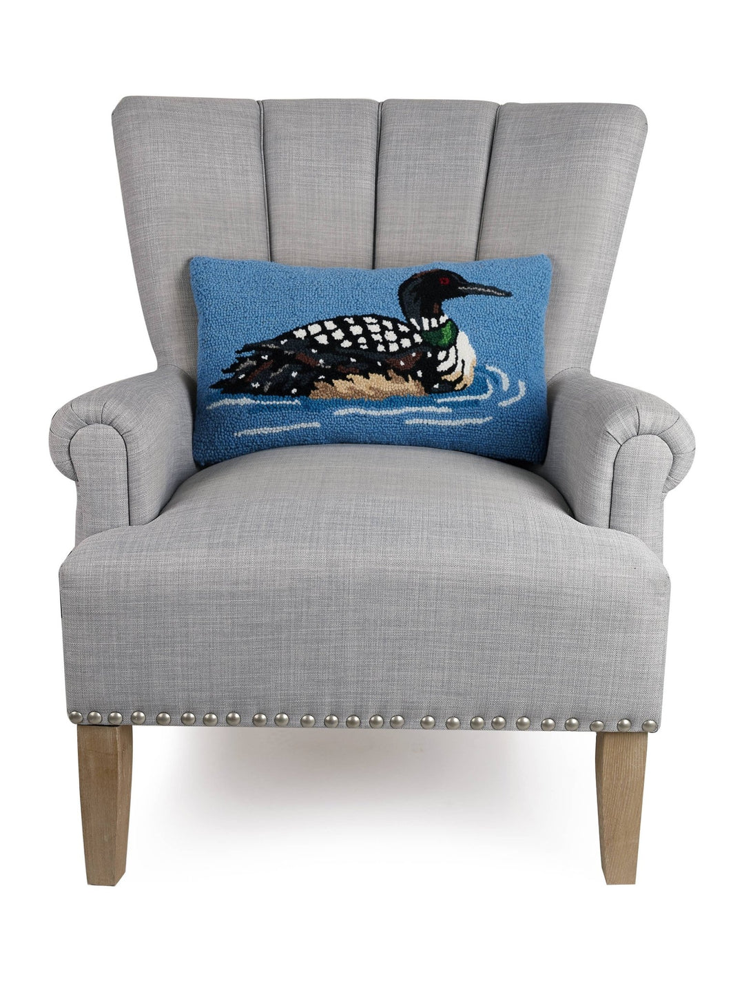 Loon Wool Hooked Pillow - Merry PigletsPeking Handicraft