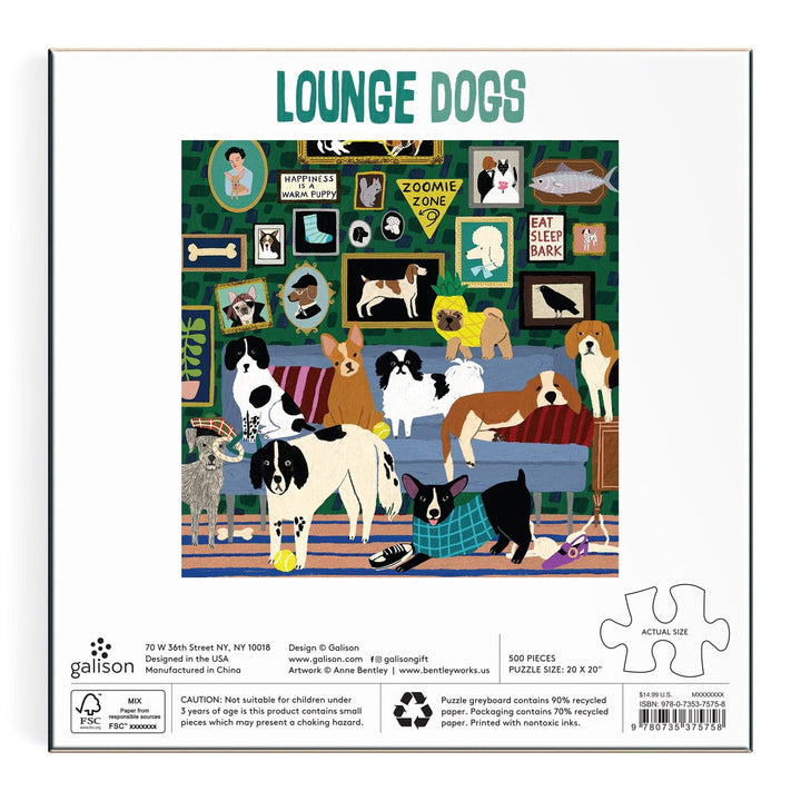 Lounge Dogs 500 Piece Puzzle - Merry Piglets