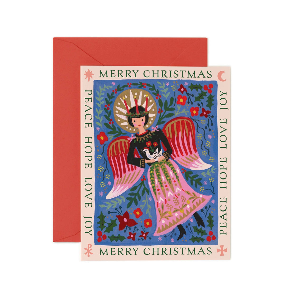 Lucia Angel Christmas Greeting Card - Merry PigletsRifle Paper Co.