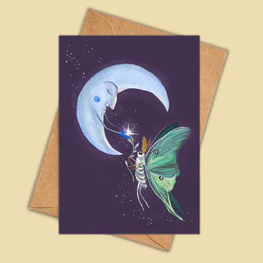 Luna Moth Greeting Card - Merry PigletsAnna Seed