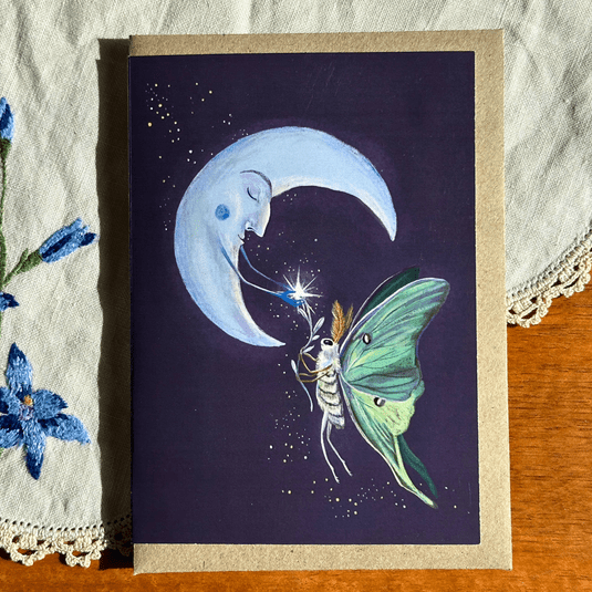 Luna Moth Greeting Card - Merry PigletsAnna Seed