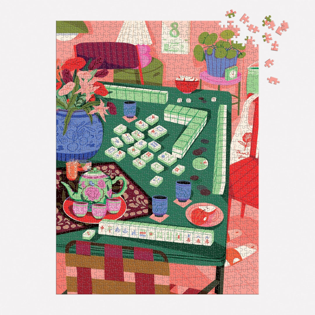 Mahjong Social 1000 Piece Puzzle - Merry PigletsGalison
