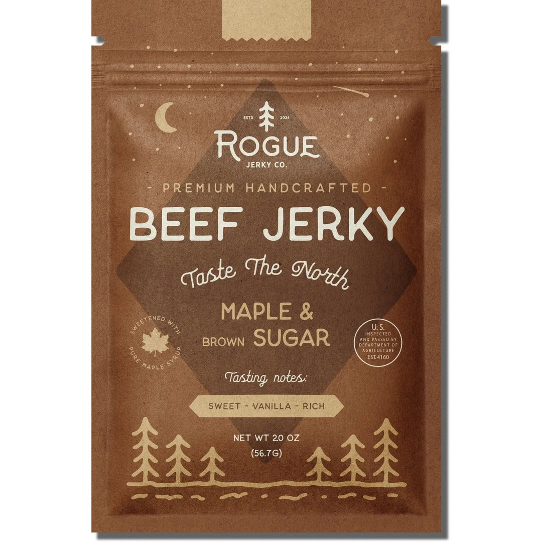 Maple & Brown Sugar Beef Jerky - Merry PigletsRogue Jerky Co.