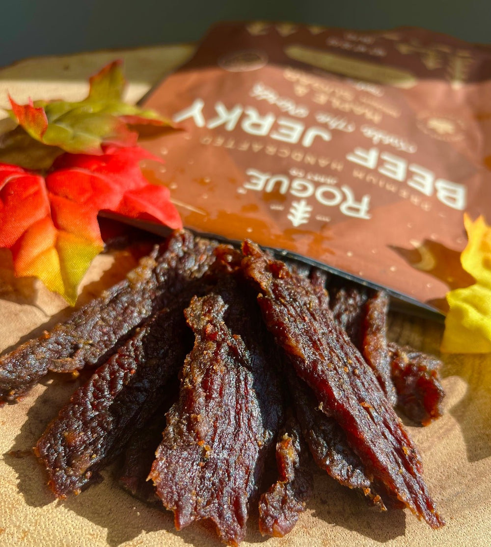 Maple & Brown Sugar Beef Jerky - Merry PigletsRogue Jerky Co.