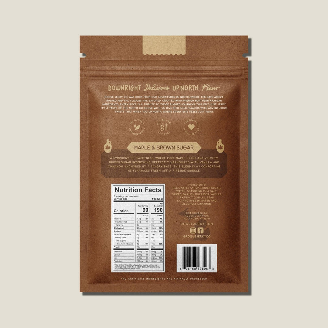 Maple & Brown Sugar Beef Jerky - Merry PigletsRogue Jerky Co.