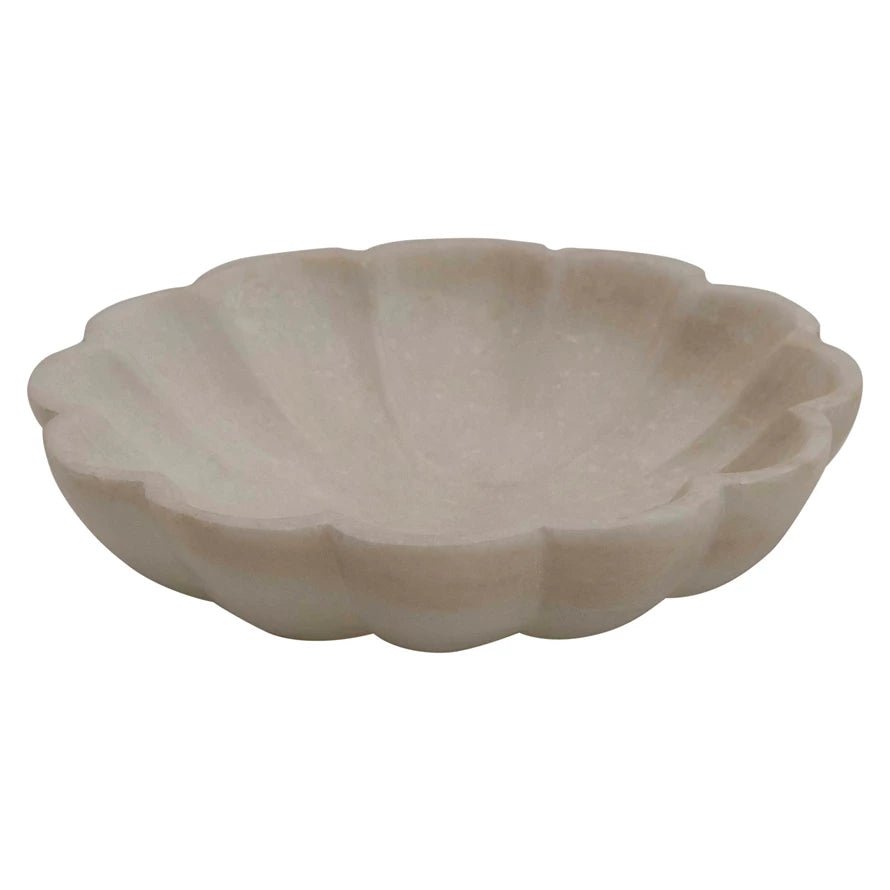 Marble Flower Dish - Merry PigletsCreative Co - Op