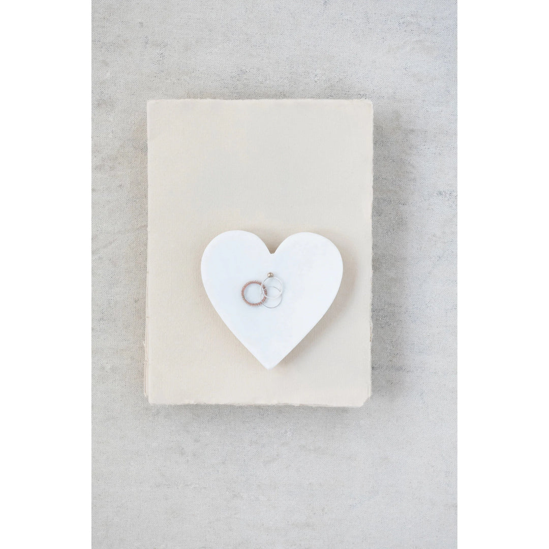 Marble Heart Dish - Merry PigletsCreative Co - Op