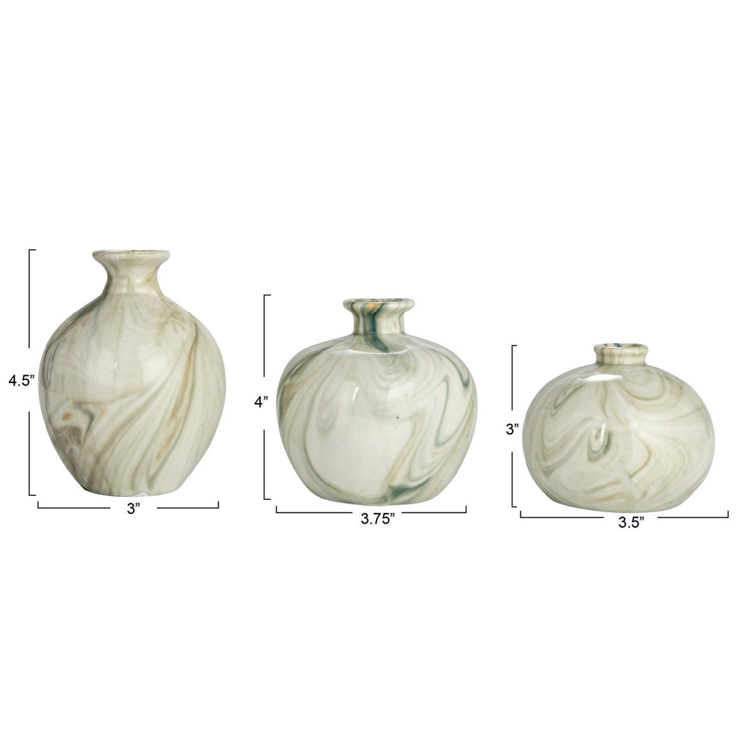Marbled Stoneware Vase Set - Merry PigletsCreative Co-Op