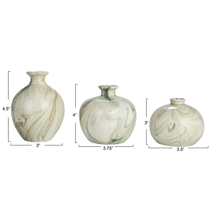 Marbled Stoneware Vase Set - Merry PigletsCreative Co-Op