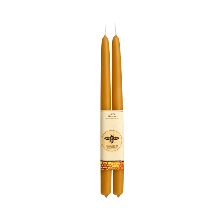 Marigold Beeswax Taper Candles - Merry PigletsBig Dipper Wax Works