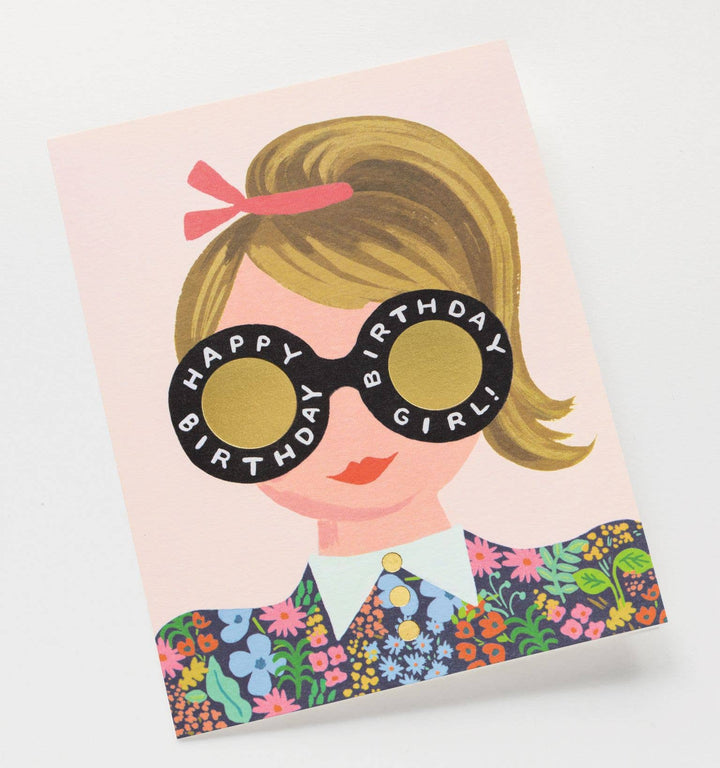 Meadow Birthday Girl Greeting Card - Merry PigletsRifle Paper Co.