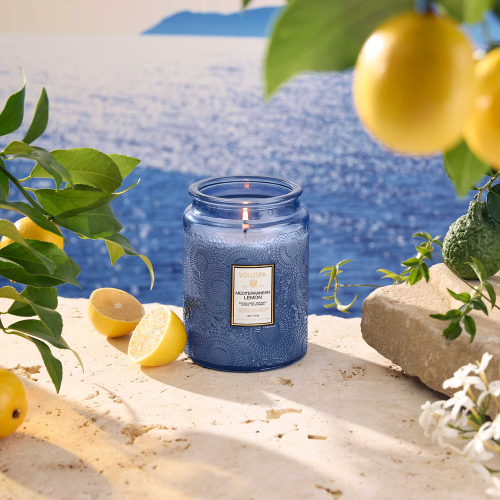 Mediterranean Lemon Large Jar Candle - Merry PigletsVoluspa