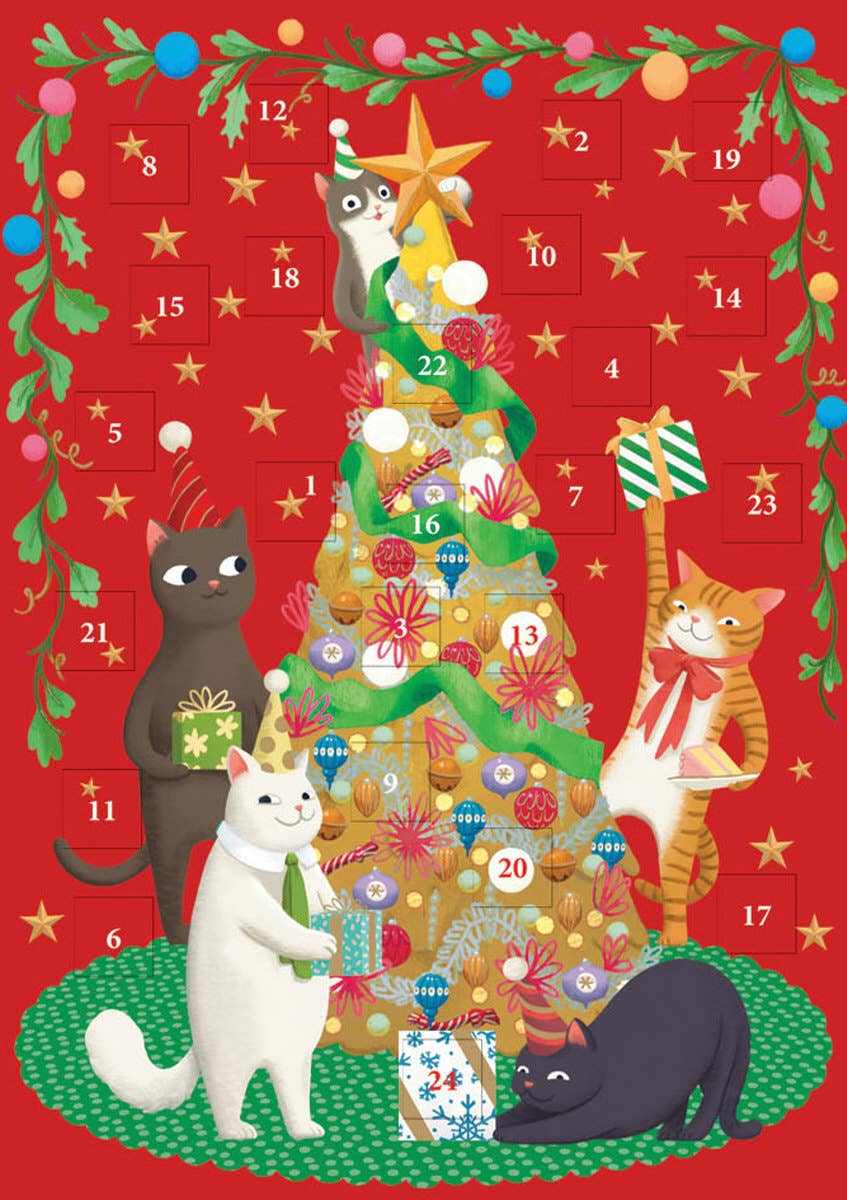 Meow Factor Advent Calendar Greeting Card - Merry PigletsRoger La Borde