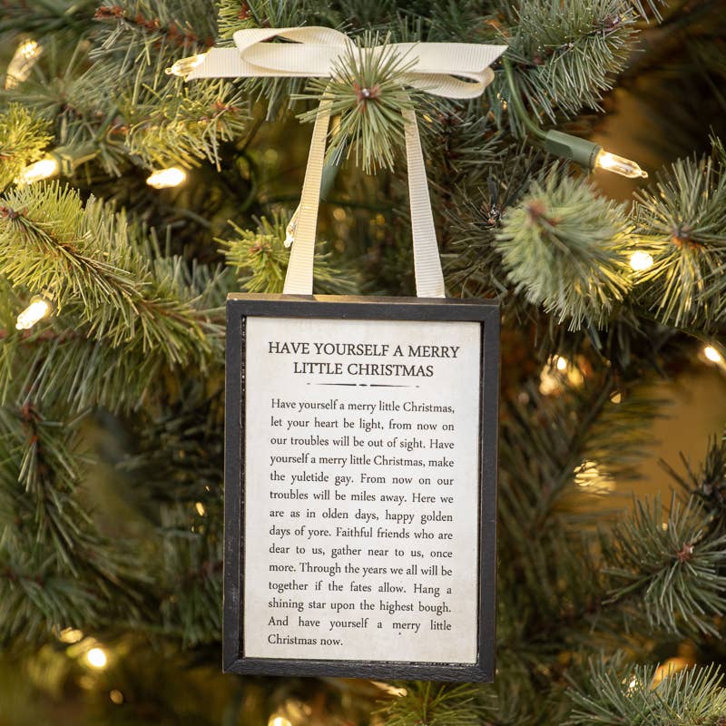 Merry Little Christmas Sign Ornament - Merry PigletsRagon House