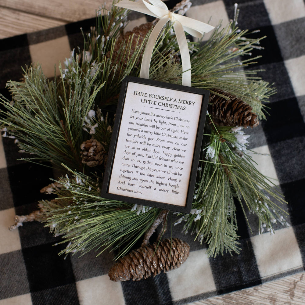 Merry Little Christmas Sign Ornament - Merry PigletsRagon House