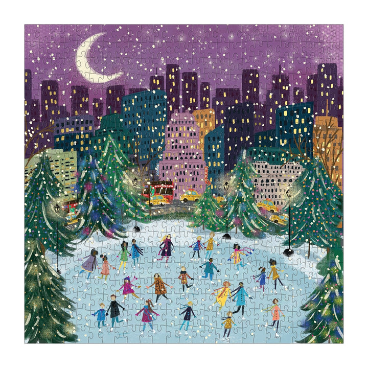 Merry Moonlight Skaters 500 Piece Puzzle