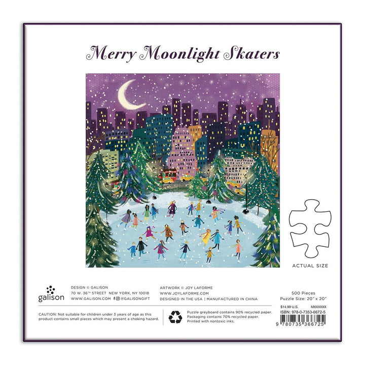 Merry Moonlight Skaters 500 Piece Puzzle