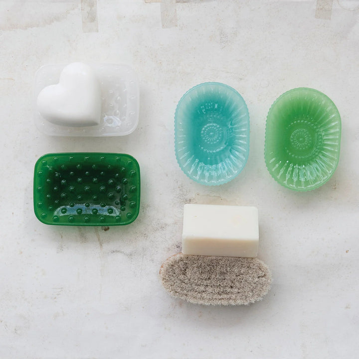 Milk Glass Footed Soap Dish - Merry PigletsCreative Co-Op