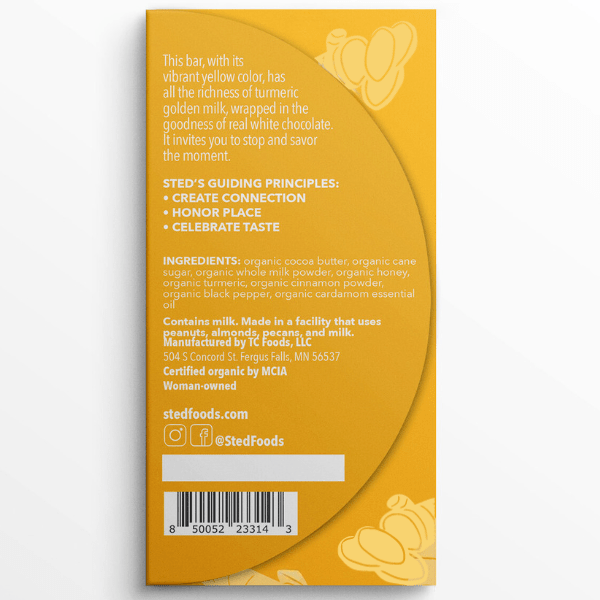 Mini Golden Milk Chocolate Bar - Merry PigletsSted Foods