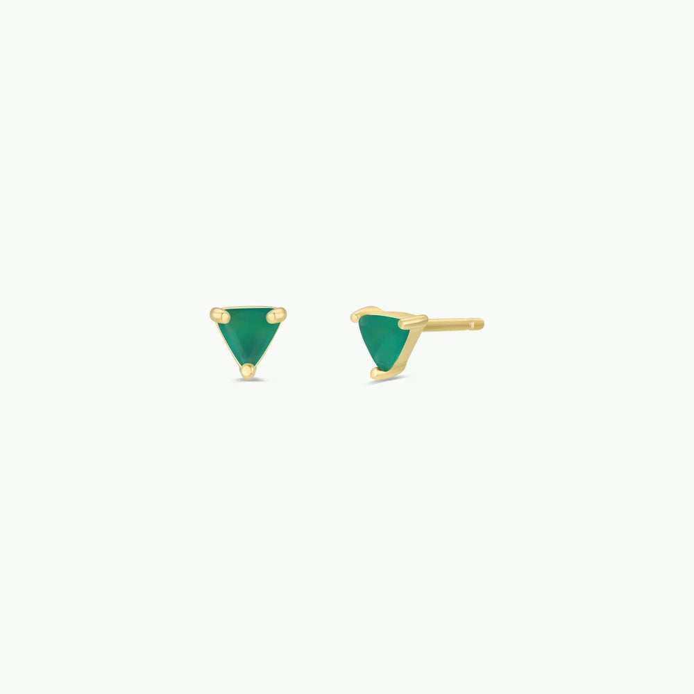 Mini Green Onyx Gold Earrings - Merry PigletsJaxKelly