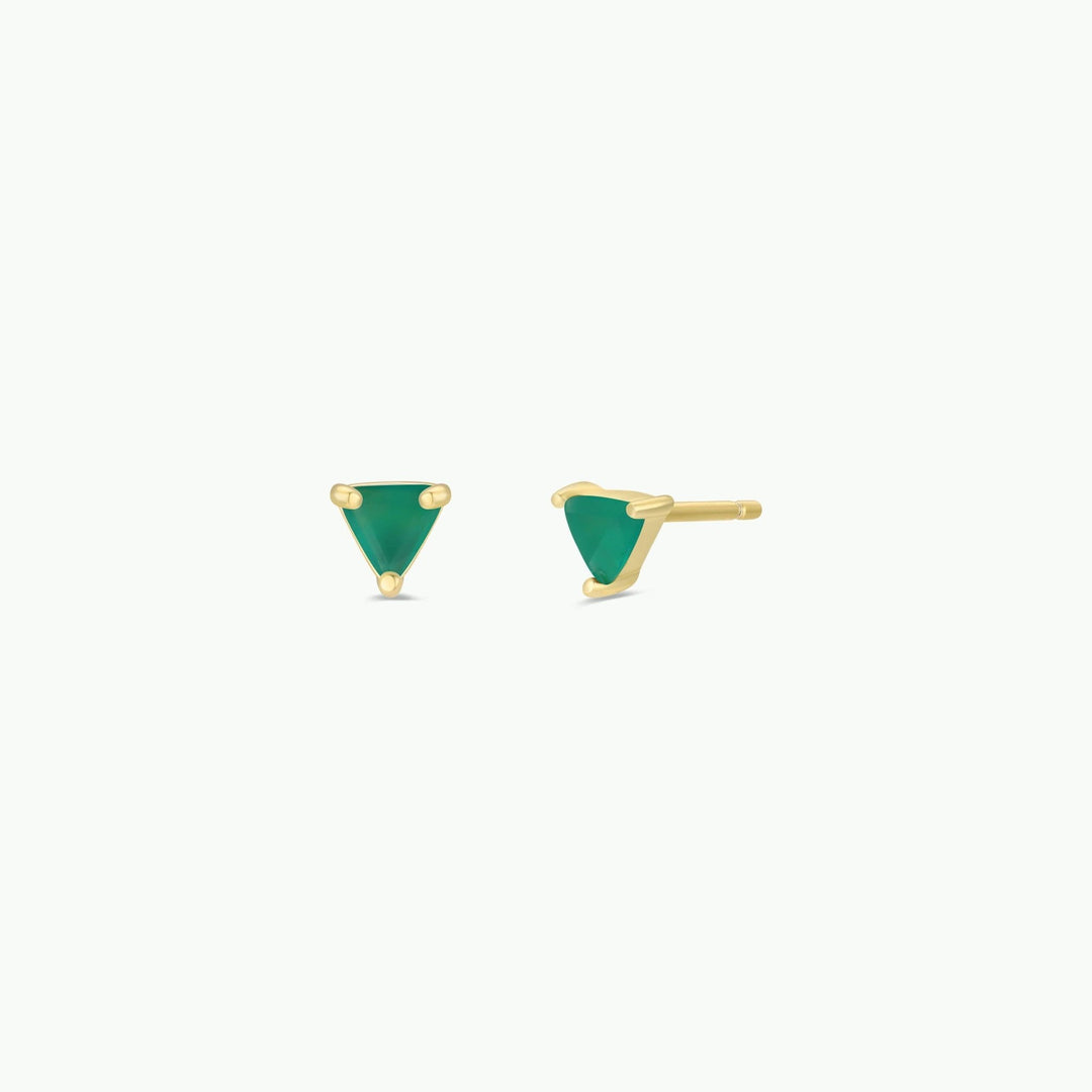Mini Green Onyx Gold Earrings - Merry PigletsJaxKelly