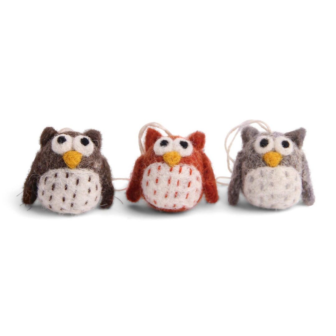 Mini Owl Ornament - Merry PigletsGry and Sif