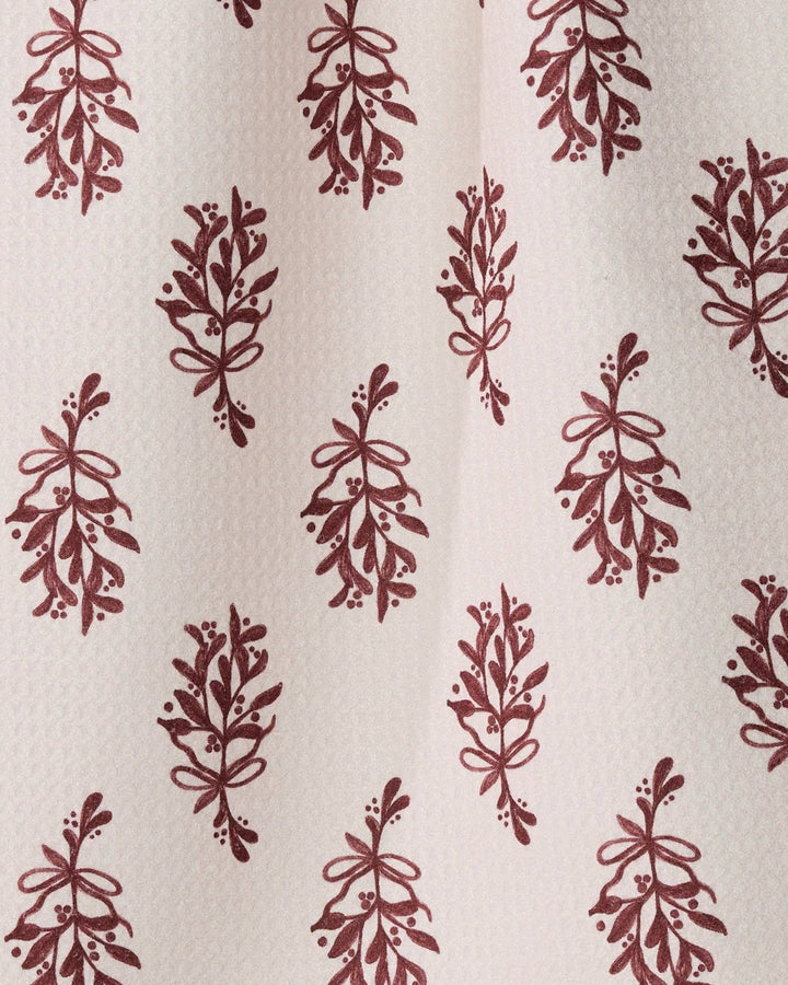 Mistletoe Sprigs Mini Towel - Merry PigletsGeometry