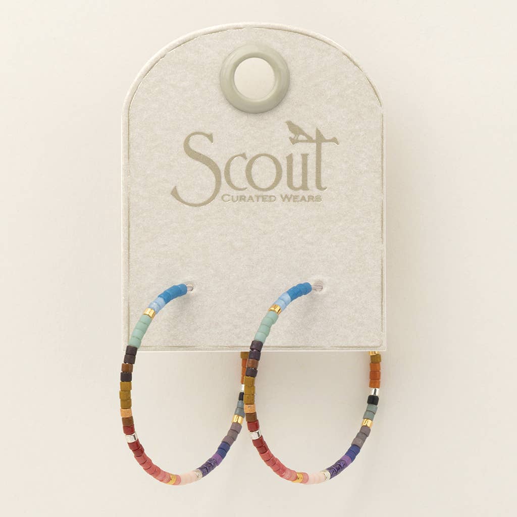 Miyuki Multi Color Silver Hoop Earrings - Merry PigletsScout Curated Wears