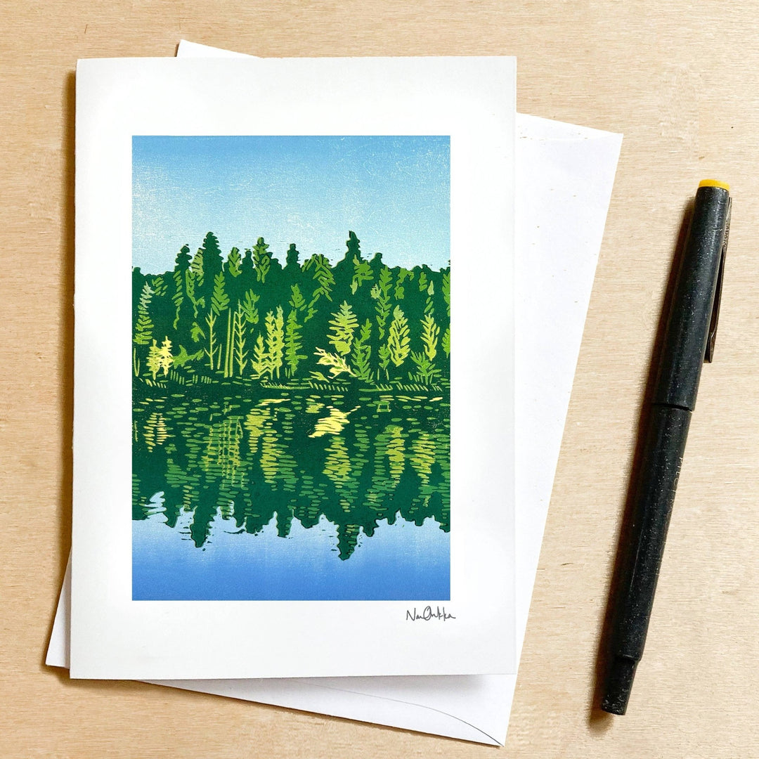 Moment of Reflection Greeting Card - Merry PigletsNan Onkka Prints