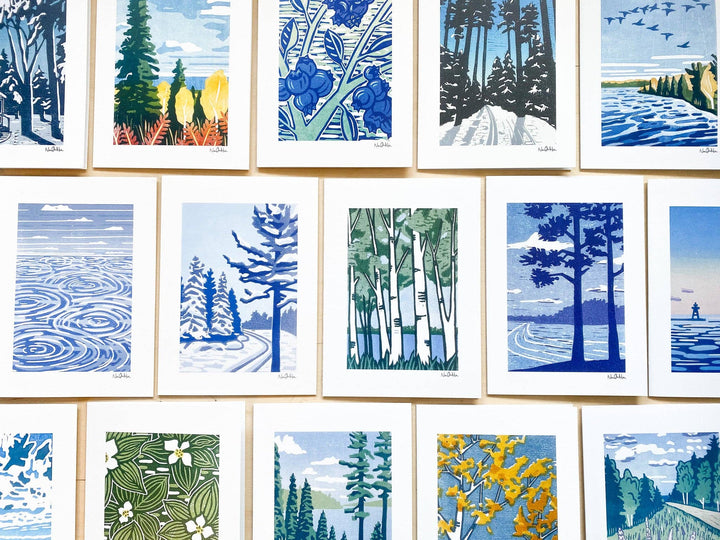 Moment of Reflection Greeting Card - Merry PigletsNan Onkka Prints